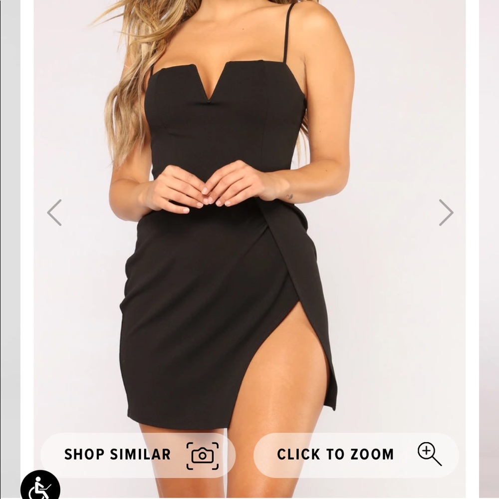 Fashion Nova little black dress with slit